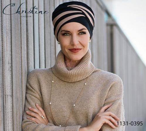Calottina turbante bicolore Christine Style 1461-0395 SHANTI BAMBOO