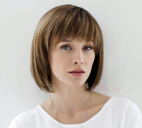 Wigs, human hair, short, medium, straight, Handmade