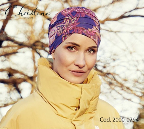 Bonnet chimio Yoga bambou multicolore Christine Headwear