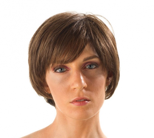 Wigs, human hair, short, medium, straight, Handmade