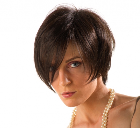 Wigs, human hair, short, straight, Handmade