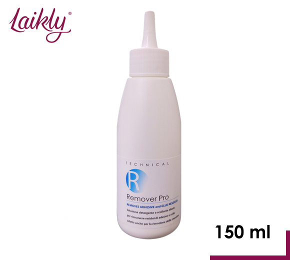 Adhesive remover and delicate glue on hair implants and prostheses, wigs, toupees