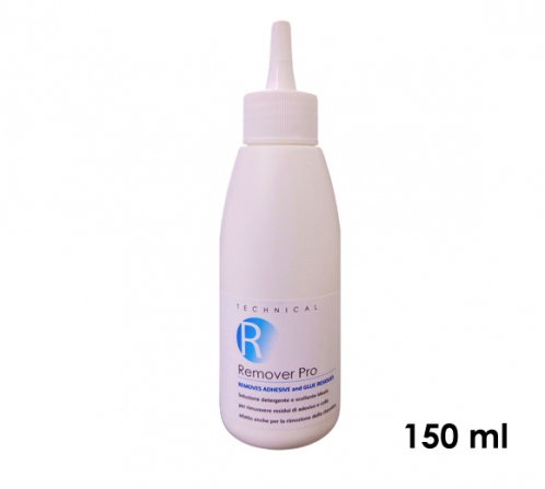 Adhesive remover and delicate glue on hair implants and prostheses, wigs, toupees