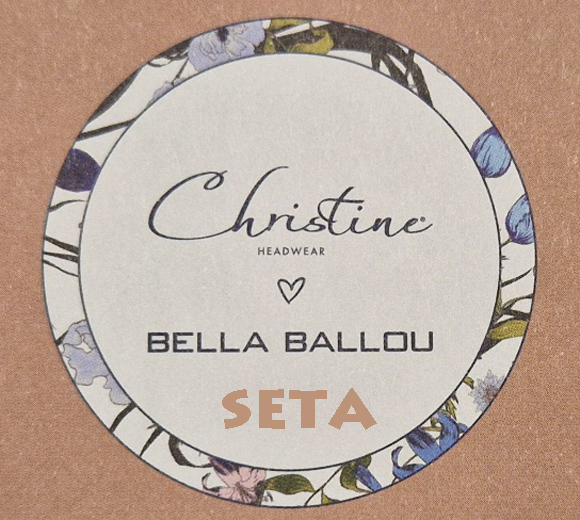 Turbanti Christine collaborazione con Bella Ballou seta logo